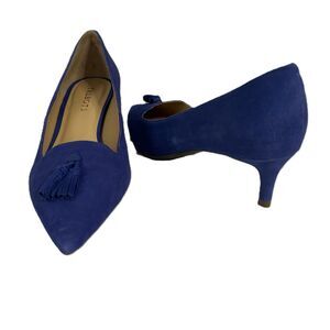 Talbots Women Kitten Heels NWOB Tassel Pumps Business Career Work Blue Size 8.5